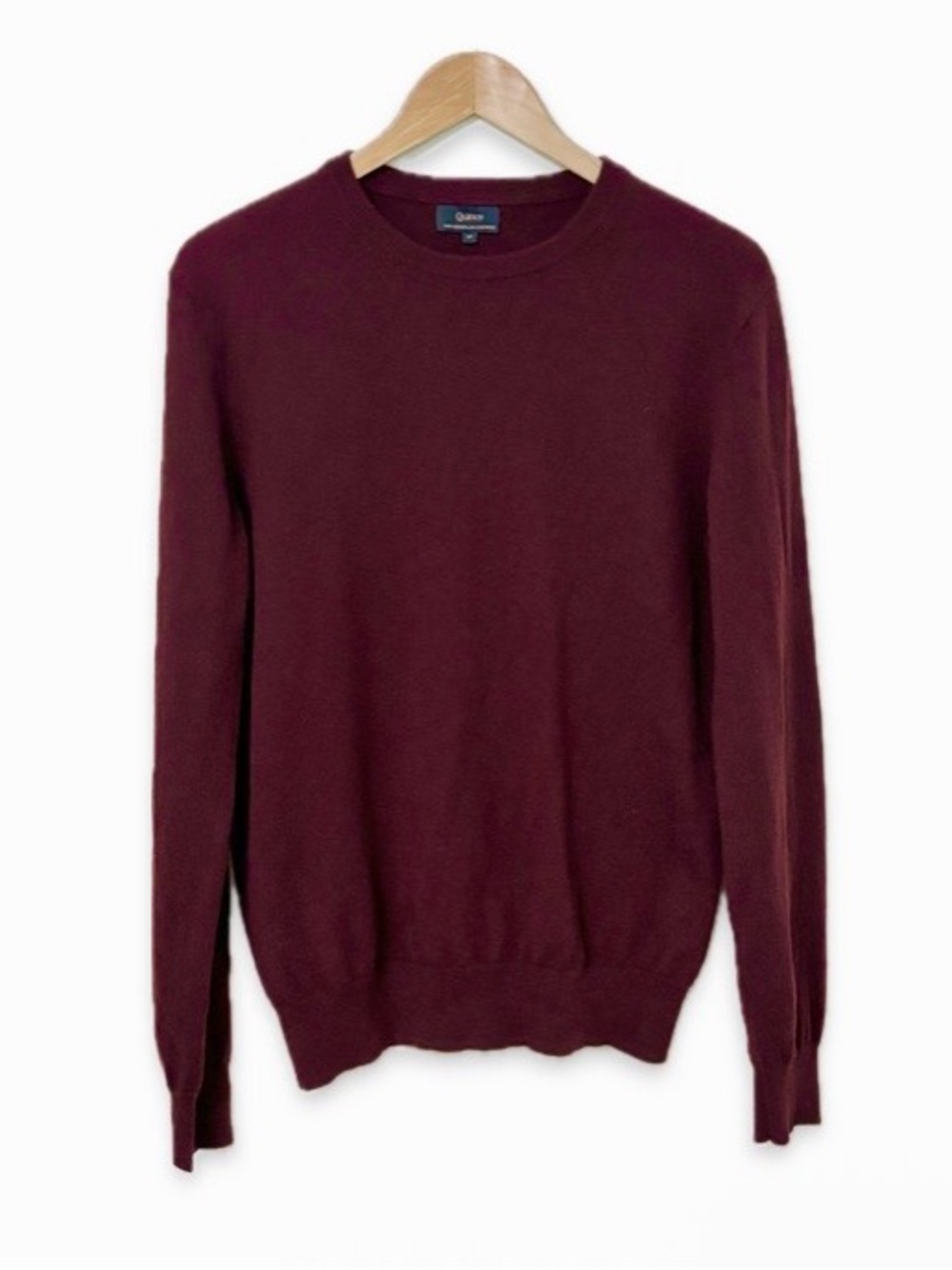 Quince Men’s 100% Mongolian Cashmere Crewneck Wool Sweater Burgundy Size M